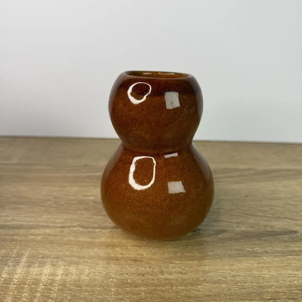 Vintage Hawaiian Ipu Heke Figurine Gourd Drum Bud Vase
